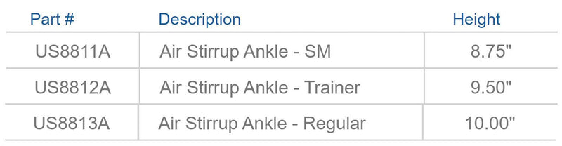 United Ortho US8812A Air Stirrup Ankle Brace, Medium, Black