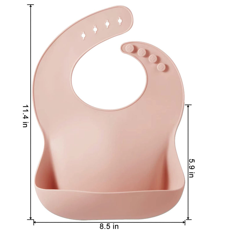 [Australia] - PandaEar Silicone Bibs for Babies Toddlers Girls| Adjustable Waterproof BPA Free Soft Durable Bibs for eating with Large Pocket Food Catcher 