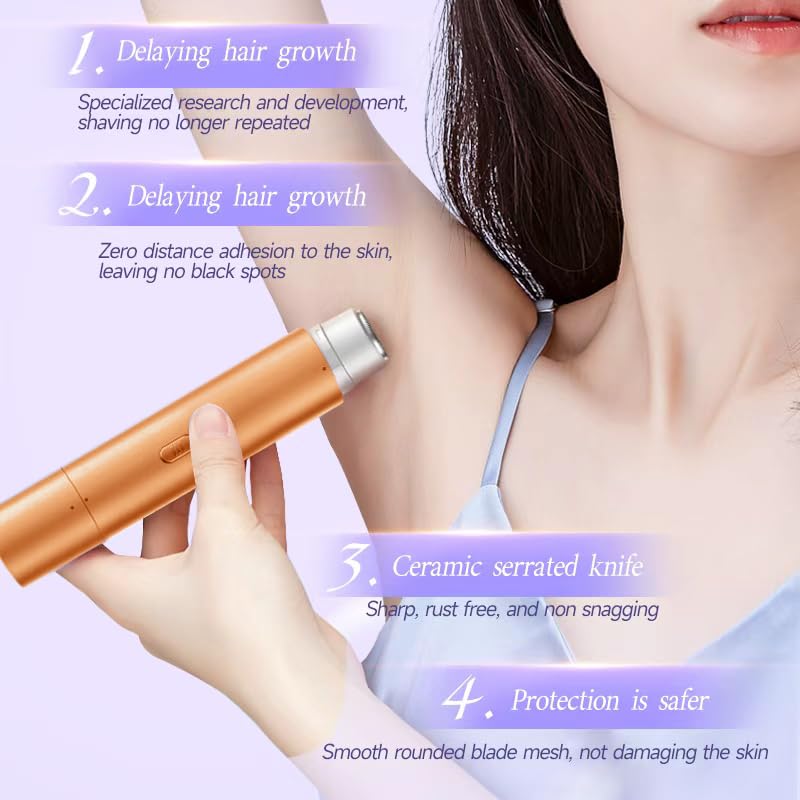 Dual Head Shaver for Smooth Facial Hair Removal Easy Cleaning, Bikini Shaver for Legs Body Hair Wet and Dry Use (Orange) Orange