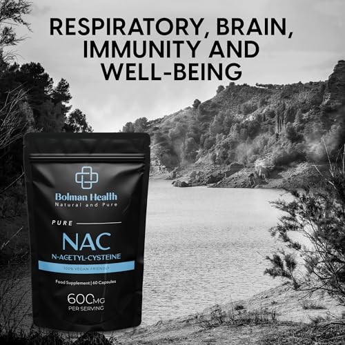 N-Acetyl-Cysteine (NAC) Capsules | 600mg Per Serving | 60 Capsules | 30 Day Supply | Supports Immune Function, Brain Function & Respiratory Health | Vegan | Non-GMO (Pack of 2) 60 count (Pack of 2)