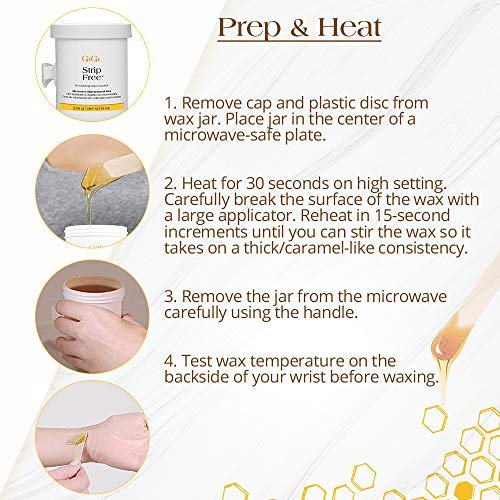 [Australia] - GiGi Strip Free Microwave Formula Hair Removal Wax, 8 oz Strip Free w/ Beeswax 