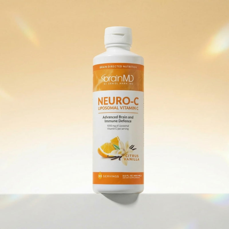 BrainMD Neuro-C Liposomal Vitamin C Dietary Supplement | Immune support formula in an easy-to-use format, ideal for daily wellness routines and antioxidant intake.