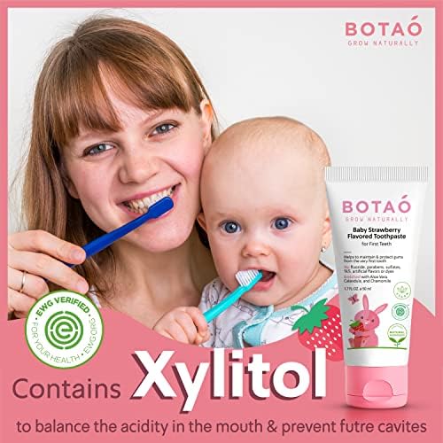 [Australia] - Fluoride Free Baby Toothpaste | Natural Toddler Toothpaste | Strawberry Flavored - Training Toothpaste for Toddlers | EWG Verified, Vegan, SLS Free, Safe to Swallow, Aloe Vera (3 Pack) 1.7 Fl Oz (Pack of 3) 