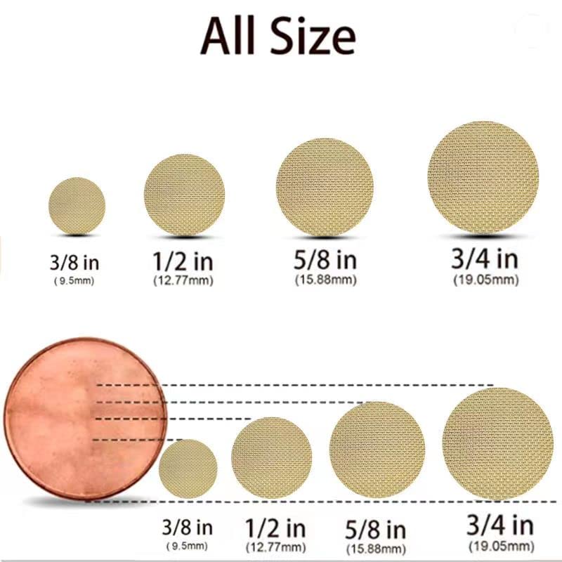[Australia] - 200 Pieces Brass 3/4 Pipe Screens, 100% Brass 0.75 Inch Screens, Metal Screen with Black Storage Box 