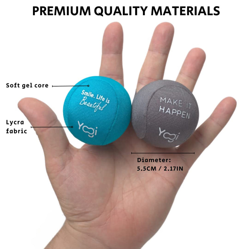 [Australia] - Yogi Stress Balls - Stress Ball with Finger Grip Strap, Stress Balls for Adults, Grip Strength Trainer Squeeze Balls, Anxiety Stress Relief, Fidget Handball, Squish Ball - 2 Pack 2Pack 