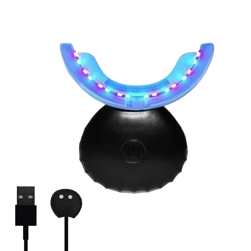 [Australia] - Teeth Whitening Light, 32 LED Red & Blue Light Intelligent Teeth Whitening System, LED Blue Lights Accelerator with USB for Stain Removal at Home (Black)…… Black 