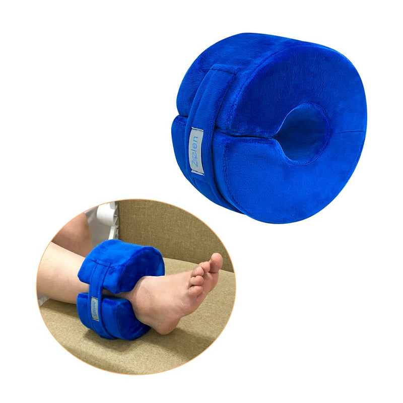 Zelen Foot Elevation Pillow Heel Ankle Elevator Wedge Foot Support Pillow Medical Ankle Cushion Feet Leg Rest for Bed Sore Pressure Ulcer Sleeping Elevated Foam Surgery Recovery (Blue, 1 PCS) 1 Count (Pack of 1)