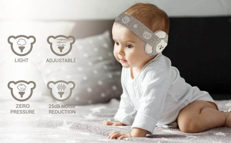 [Australia] - Baby Earmuffs for Noise Protection, Soft Design for Comfort Gray 