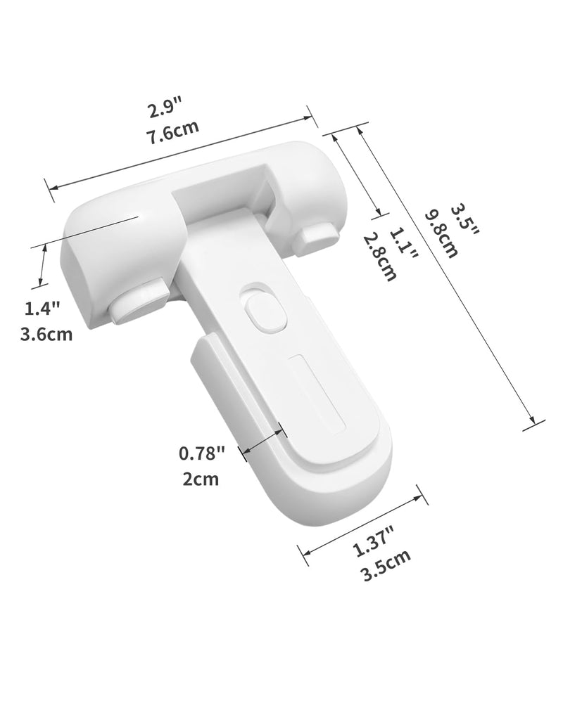 [Australia] - 2 Pack Updated Baby Safety Proof Fridge Latch Lock to Keep Door Closed,Childproof Refrigerator/Fridge/Freezer Door Lock for Toddlers and Kids,no Tools Need or Drill(White) White-2pcs 