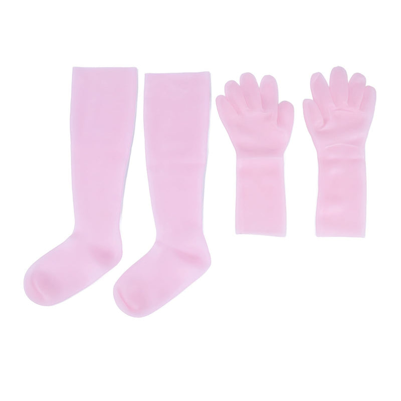 [Australia] - Silicone Gel Spa Socks, 2 Pairs Moisturizing Gloves Socks Set for Repairing Softening Dry Cracked Hand Feet Extended Silicone Moisturizing Gloves Socks (1) 1 