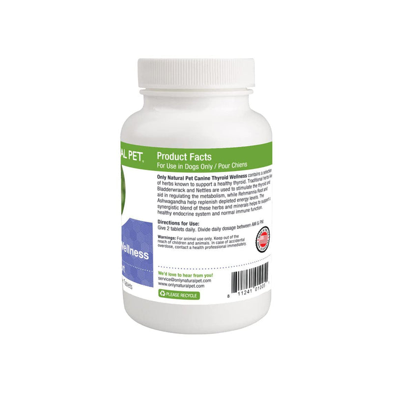 Only Natural Pet Canine Thyroid Wellness Supplment for Dogs - 90 Chewable Tablets - PawsPlanet Australia
