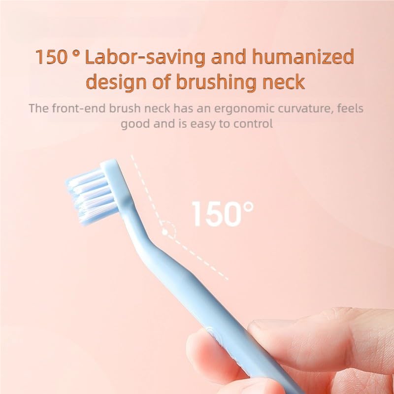[Australia] - YANDY Denture Brush Dual Head - Soft Bristle Toothbrush for Dentures, Retainers & Aligners - Double Sided Cleaning for Effective Grime Removal - Comfort Grip Handle (Pack of 2) 