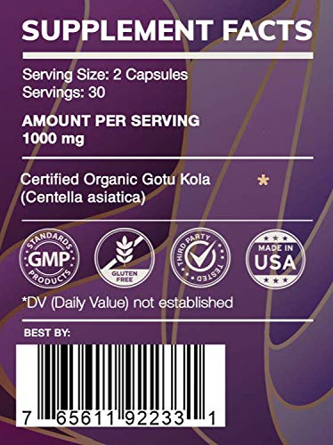 [Australia] - Earth's Love - Gotu Kola 60 Capsules, 500 mg, Gotu Kola (Centella Asiatica) Dried Herb (60 Capsules) 