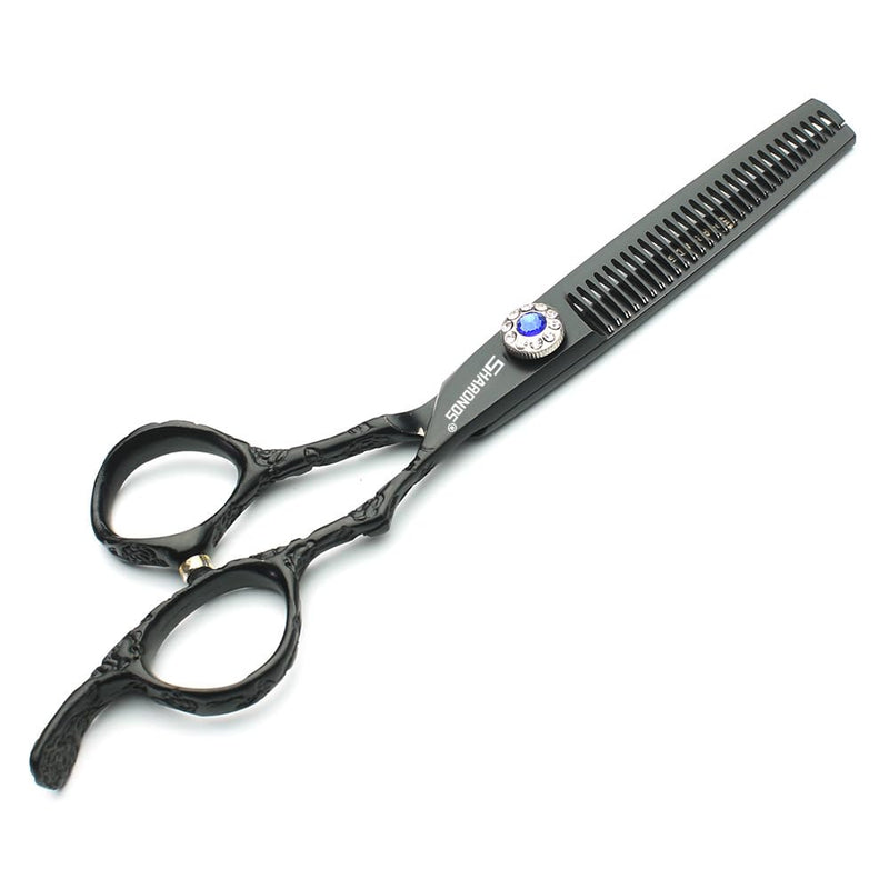 [Australia] - 6/7" Professional Hairdressing Scissors Haircut Rose Pattern Hairdressing Scissors Styling Tools Japanese Stainless Steel Scissors Set (6"-2pc-B) 6"-2pc-b 