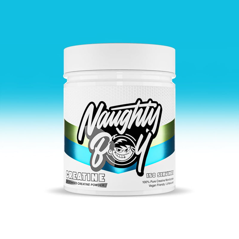 Naughty Boy Micronised Creatine Monohydrate Powder, 100% Pure 200 Mesh Creatine, Unflavoured, 450g, 150 Servings