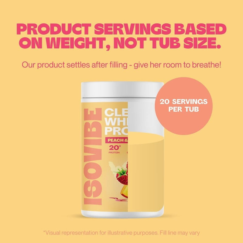Clear Whey Protein Powder Peach & Raspberry (20 Servings) Refreshing Protein Water | Zero Added Sugar | High Protein 20g Per Serving 20 Servings
