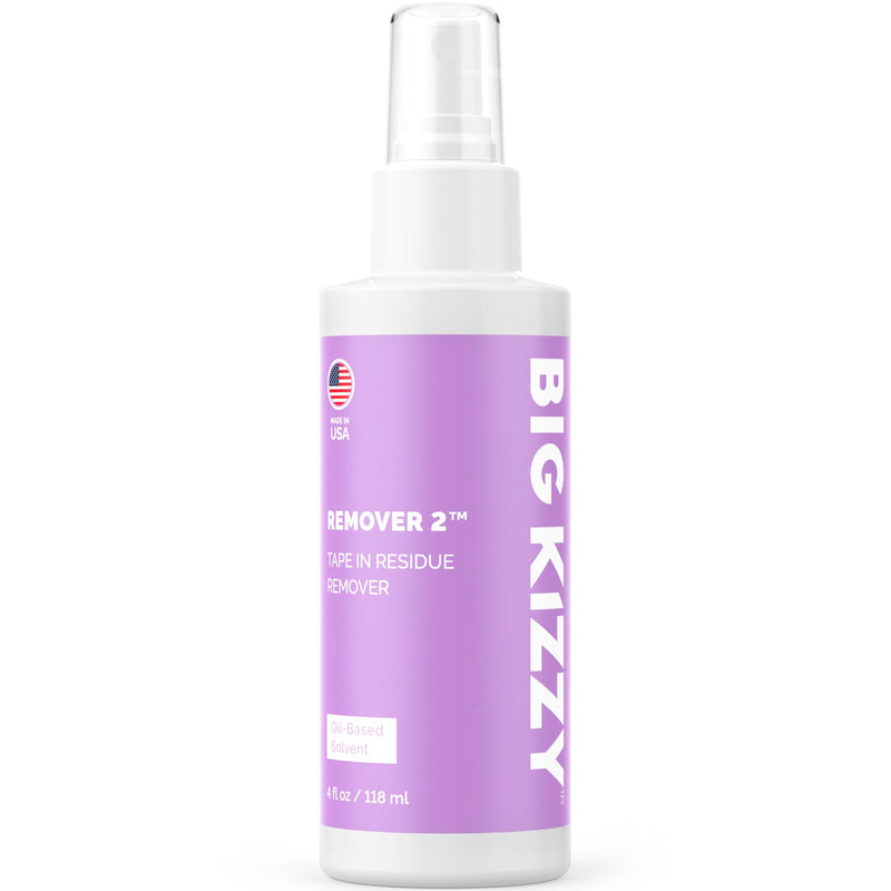 Big Kizzy Remover 2 (4oz) - Tape In Extension Remover for Residue - Quick + Non-damaging Human Hair Extension, Wig, & Hair System Adhesive Residue Remover