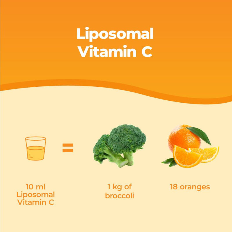 Bandini® Liposomal Vitamin C 1000mg Liquid | High Strenght Ascorbic Acid, High Absorption & Bioavailability | Immunity, Energy, Skin Support - Boosts Collagen & Reduces Fatigue | Vegan, GMO-Free