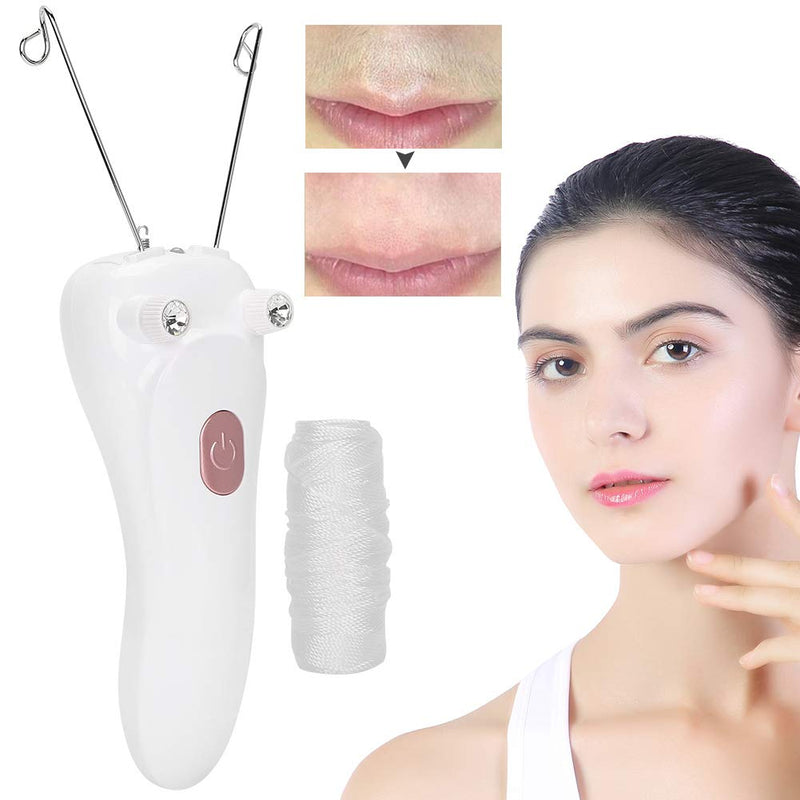 [Australia] - Threading Hair Removal, Hair Removal Device, Electric Threading Epilator USB Hair Remover for & Body Hair Removal with Cotton Thread Roll (Pinks) 