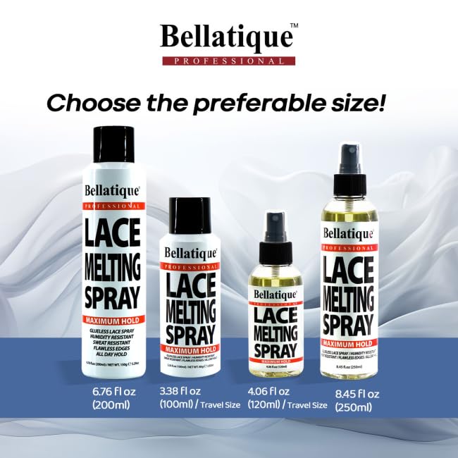 [Australia] - Lace Melting Spray (6.67 oz) - Maximum Hold. Flawless Edges, Quick & Easy, Fast Drying, Humidity Resistant, Sweat Resistant, All Day Hold, Quick Drying, Flake Free, Easily Removed. 6 oz 