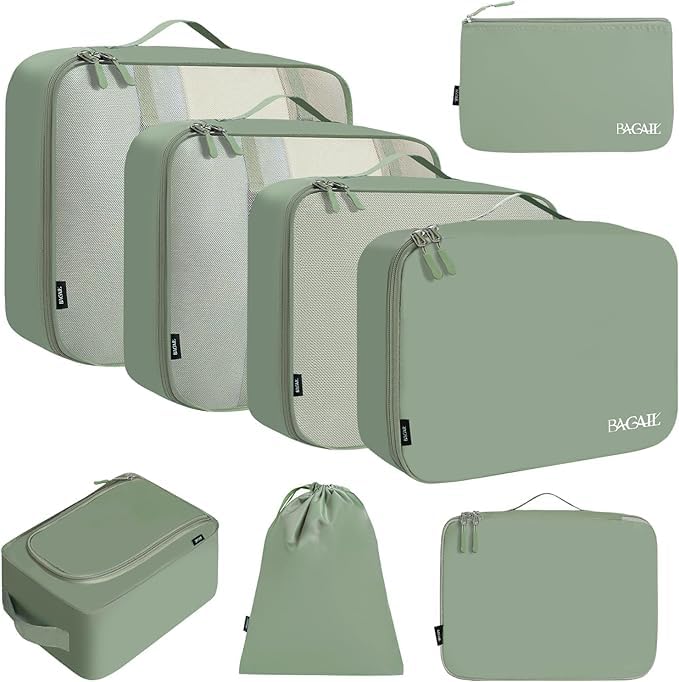 BAGAIL 8 Set Packing Cubes and 6 Set Ultralight Compression Packing Cubes