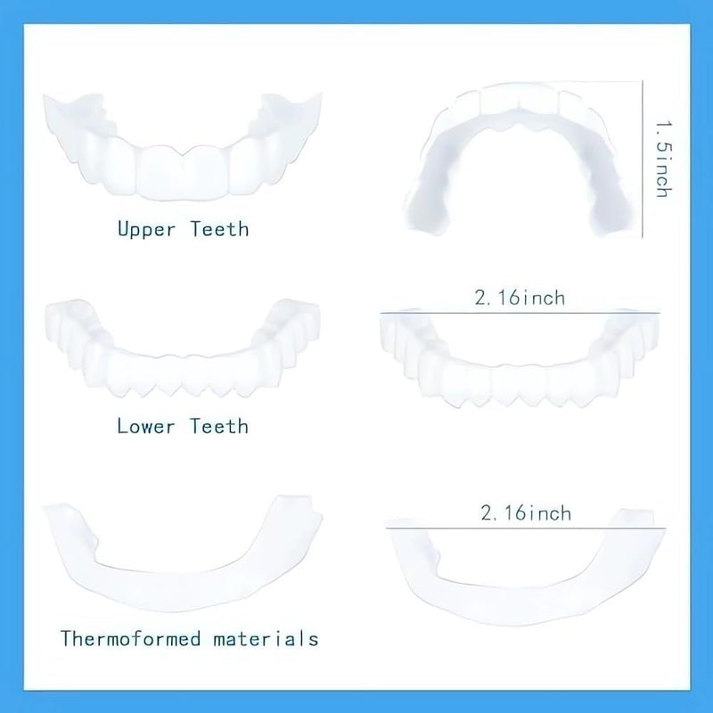 [Australia] - 2 Pairs,Regain Confidence Smile,Adjustable for Men and Women,Beautiful Smile(White) 