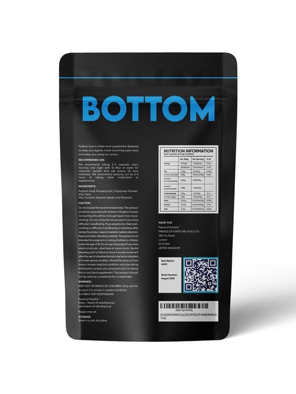 [Australia] - Bottom Fiber Supplement for Effortless Prep Time - Helps Promote Digestive Regularity - Psyllium Husk Based - for Men Who Bottom, 120 Capsules 120 Capsules per Pack 