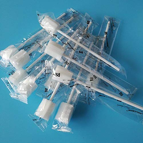Oral Swabs Disposable- Untreated and Unflavored Mouth Oral Cleaning Sponge Toothbrushes White 100 Counts