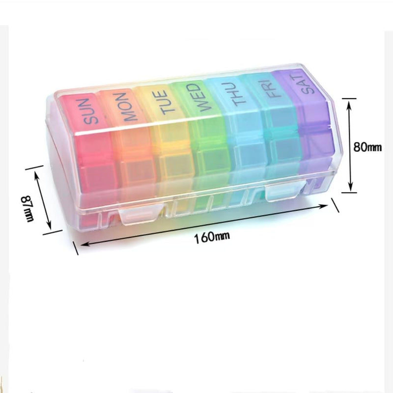 Weekly Pill Organizer 4 Times a Day, Large Pill Dispenser 7 Day with 28 Extra Large Compartments, Portable Travel Pill Box AM PM Morning Noon Evening Bedtime Medication Organizer for Vitamins Fish Oil