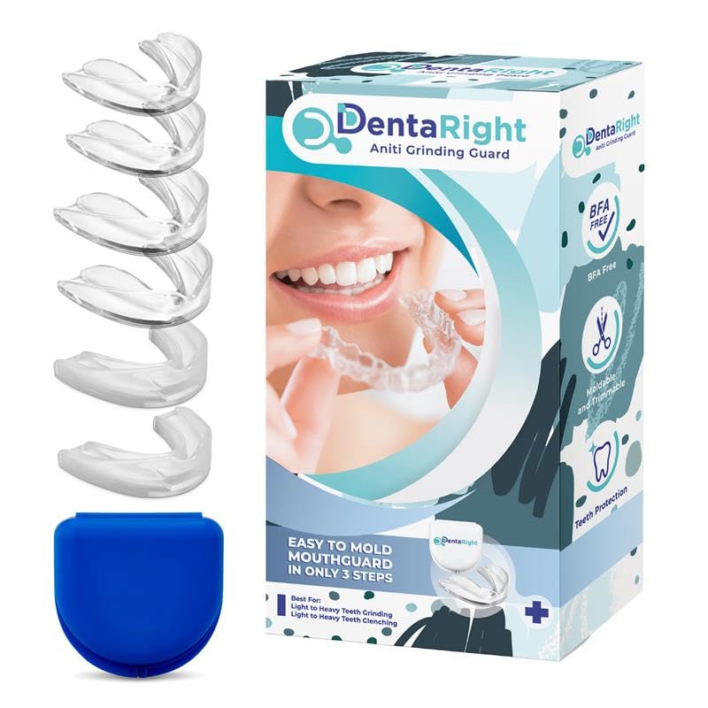 6-Pack Mouth Guards for Grinding Teeth at Night – Reusable, Trimmable, Moldable Boil-and-Bite Dental Night Guards for Clenching – 3 Sizes (2 Regular, 2 Heavy-Duty, 2 Small) Model002 Adult / 6 Pcs. Model001 / 6 Pcs. / 3 Size