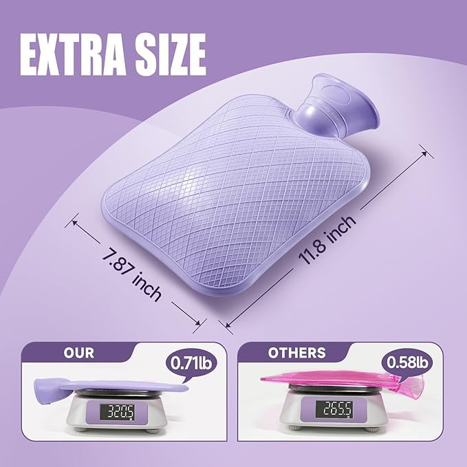 [Australia] - FORICOM Hot Water Bottle - 1.8L PVC Hot Water Bottle with Soft Cover, BPA Free and Odorless for Pain Relief and Hot/Cold Therapy to Relieve Pain Pink 1.8L 
