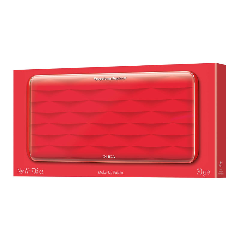 [Australia] - Pupa Milano Make-Up Palette L, 002 Red, 0.71 oz - 18 Pan Eyeshadow and Blush Palette, Matte, Shimmer, Metallic Finishes - Blendable Velvety Texture Blush Powder - Talc-Free - Eco-Friendly Packaging 