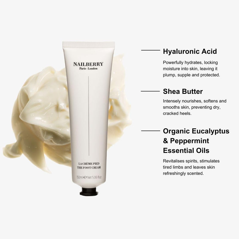 Revitalising Foot Cream | Dry Cracked Heels and Feet | Lightweight Lotion with Hyaluronic Acid | Nourishing Shea Butter | Eucalyptus & Peppermint Essential Oils | Vegan & 99% Natural | 50 ml