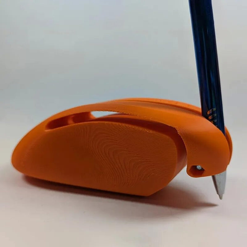 Writing and Drawing Aid Device Pen Gripper Handwriting Aid for Right and Left Hand Parkinson's Patients Essential Tremor Fluted Stylus Grip Orange