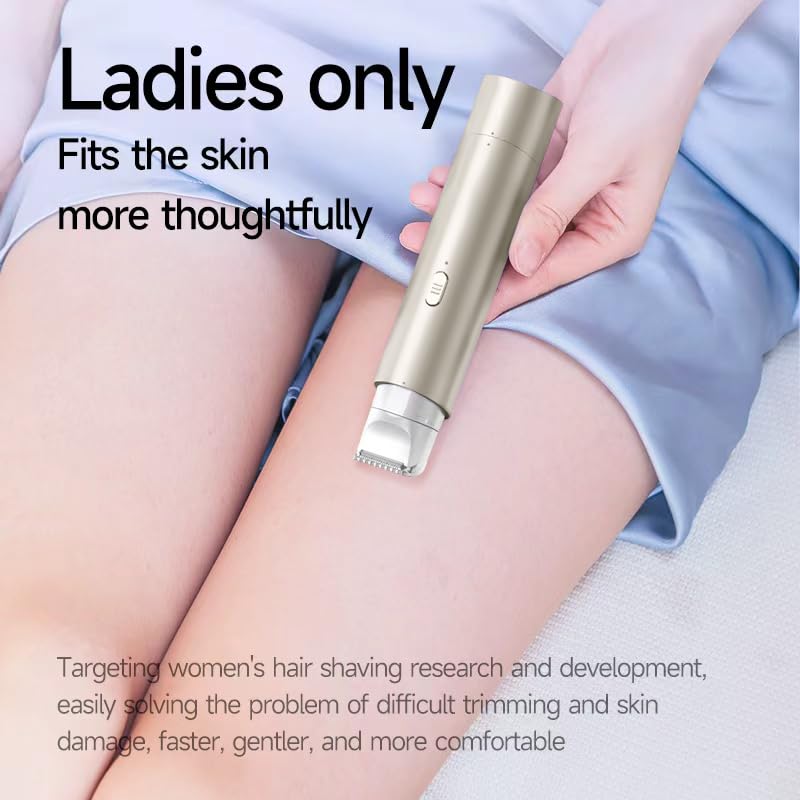 Dual Head Shaver for Smooth Facial Hair Removal Easy Cleaning, Bikini Shaver for Legs Body Hair Wet and Dry Use (LBrown) Lbrown