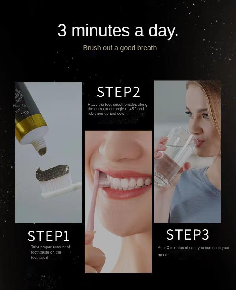 Japan HerBensius Black Truffle Toothpaste 110g*2, Toothpaste with Rich Foam.