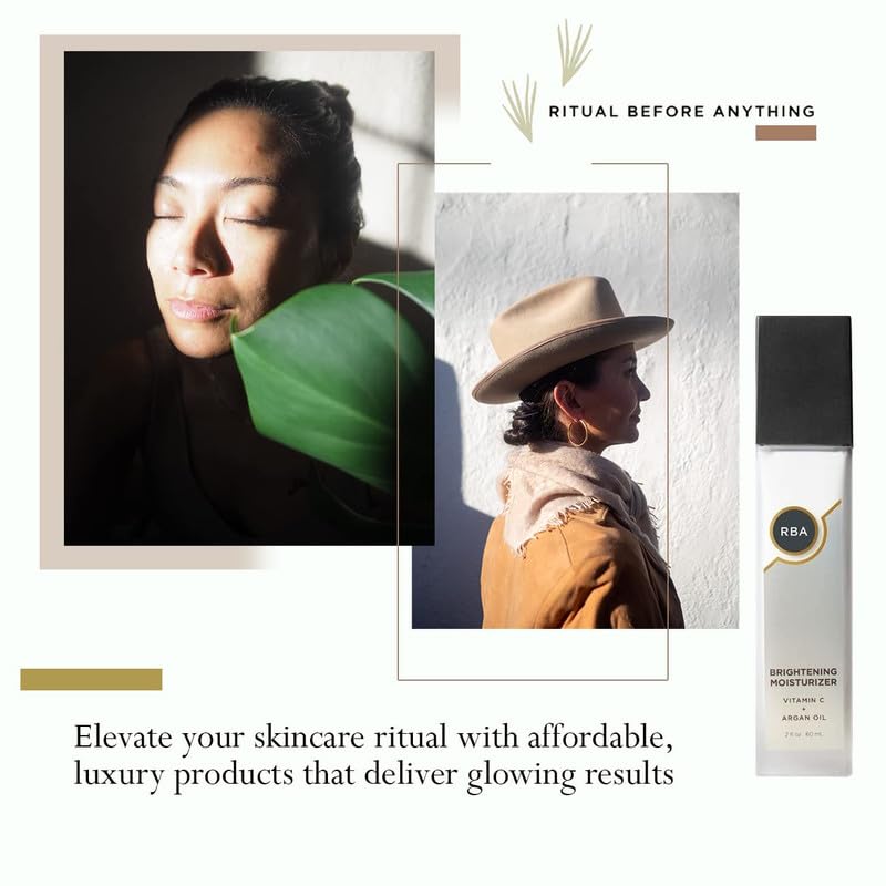 RBA Skincare's Brightening Vegan Moisturizer to Reduce Dark Spots - Daily Lightweight Face Moisturizer with Shea Butter and Vitamin C - Restorative Anti-Aging Day and Night Cream | 2 fl oz Brightening Moisturizer