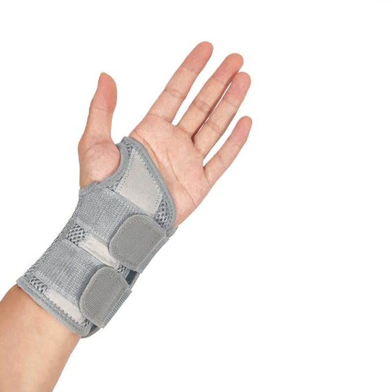 [Australia] - NuCamper Wrist Brace Carpal Tunnel Right Left Hand for Men Women Pain Relief, Night Wrist Sleep Supports Splints Arm Stabilizer with Compression Sleeve Adjustable Straps,for Tendonitis Arthritis Right Hand-Gray Small/Medium (Pack of 1) 