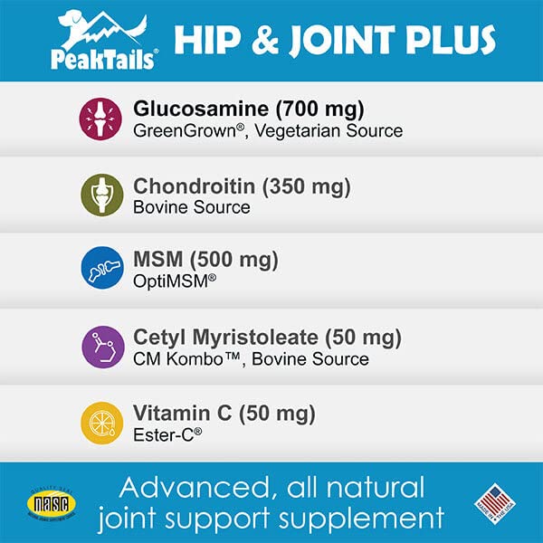 KALA HEALTH PeakTails Arthrix Plus, 90 Count Tablets, Provides Hip & Joint Support for Dogs, Formulated with Clinically Studied Ingredients, MSM, Glucosamine, Chondroitin - PawsPlanet Australia