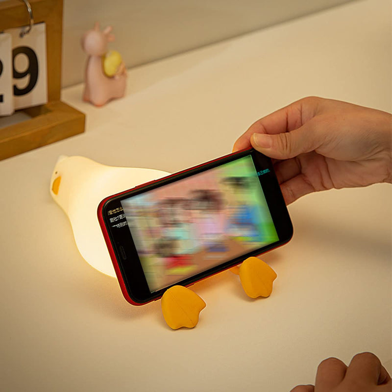 [Australia] - LED Lying Flat Duck Night Light, 3 Level Dimmable Nursery Nightlight,Cute Lamps Silicone Squishy Light Up Duck,Rechargeable Bedside Touch Lamp for Breastfeeding Toddler Baby Kids Decor A-Duck light 