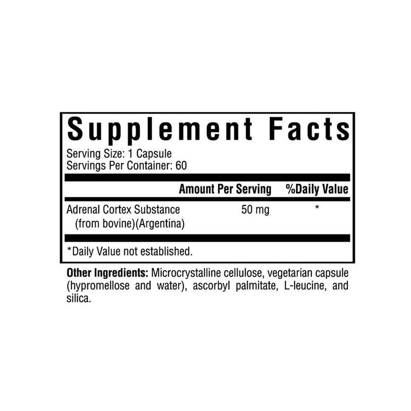 [Australia] - Seeking Health Adrenal Cortex - Adrenal Supplement to Support Healthy Nervous System & Energy - Gluten-Free & Dairy-Free Nervous & Immune System Supplement - 50 mg, 60 Capsules 