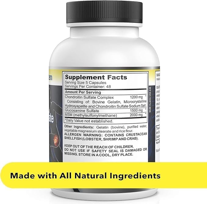 [Australia] - Advanced Mobility & Flexibility Support Formula with Glucosamine, Chondroitin & MSM – 240 Capsules for Active Lifestyles & Daily Wellness 