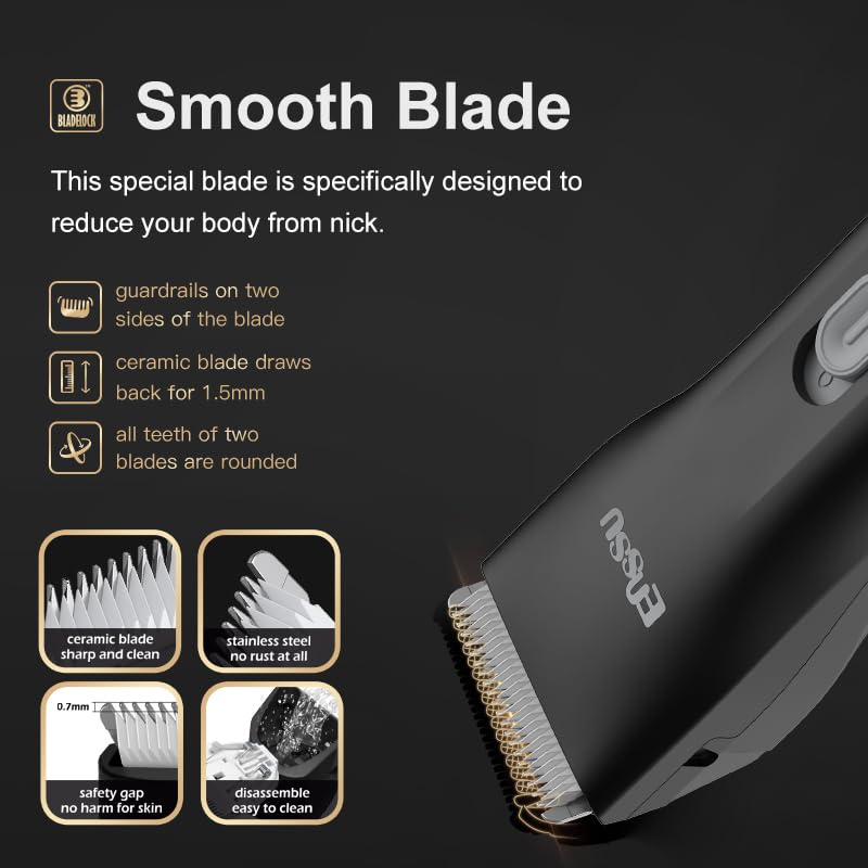 [Australia] - Electric Body Hair Trimmer for Men, Handy Ball Trimmer Groin & Pubic Hair Trimmer for Men, Rechargeable Waterproof Body Shaver Groomer for Men for Travle, Black 