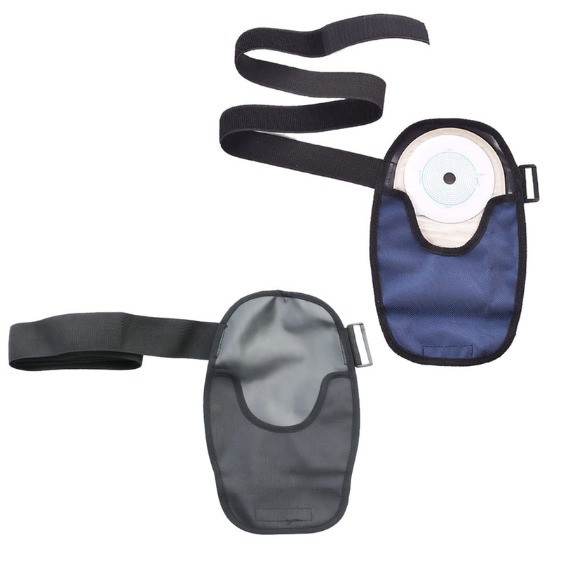 Waterproof Ostomy Bag Covers Adjustable Universal Stoma Pouch Cover Ostomy Supplies for ileostomy Black+blue