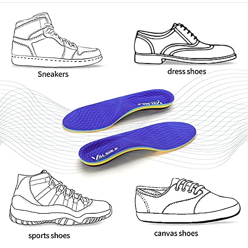 [Australia] - VALSOLE Orthopedic Insoles, Plantar Fasciitis High Arch Support Shoe Insoles, for Heel Spurs, Flat Feet, Foot Pain, Comfort Men & Women Insoles 41-42 EU 27cm Blue 