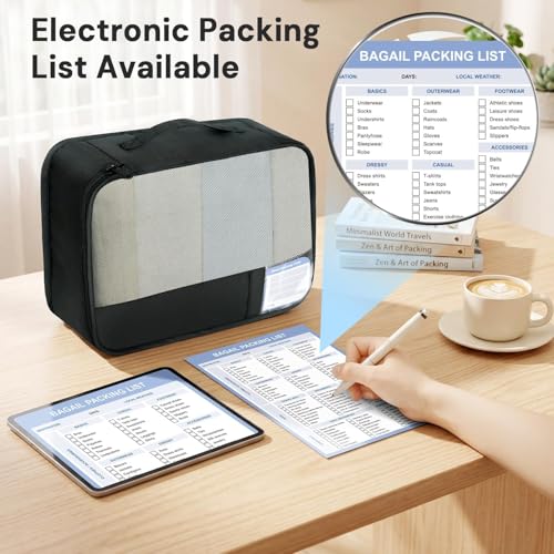 BAGAIL 18 Set Packing Cubes and Digital Luggage Scale