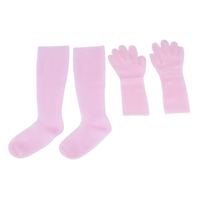 [Australia] - Silicone Gel Spa Socks, 2 Pairs Moisturizing Gloves Socks Set for Repairing Softening Dry Cracked Hand Feet Extended Silicone Moisturizing Gloves Socks (1) 1 