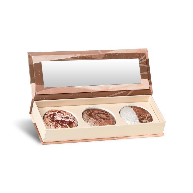 [Australia] - Triple Makeup Palette - Everyday Powder Cream Makeup Palette - Includes Face, Blush, Eyeshadow - Built-in Mirror, Easy to Use, Suitable for All Skin Types 