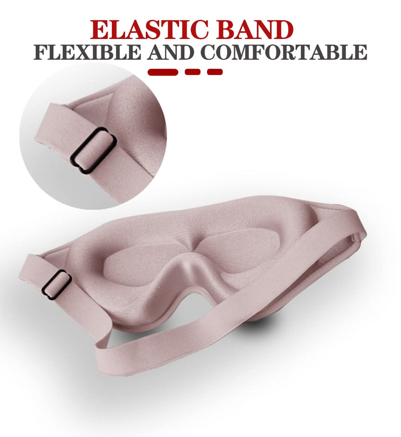 [Australia] - Sleep Mask, 3D Deep Contoured Eye Covers for Sleeping, 99% Block Out Light Eye Mask,Zero Pressure Cup Blindfold for Men Women, with Adjustable Strap for Sleeping, Yoga, Traveling (Pink) Pink 
