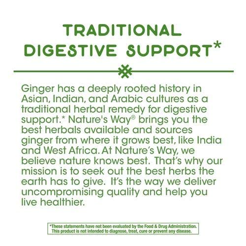 [Australia] - Nature's Way Premium Herbal Ginger Root, Digestive Support, 550 mg, 100 Vegetarian Capsules, Pack of 2 